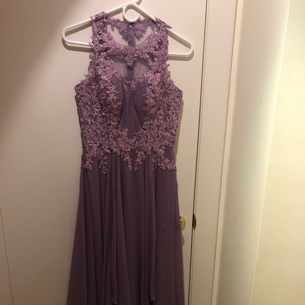 Elegant Purple Lace Dress